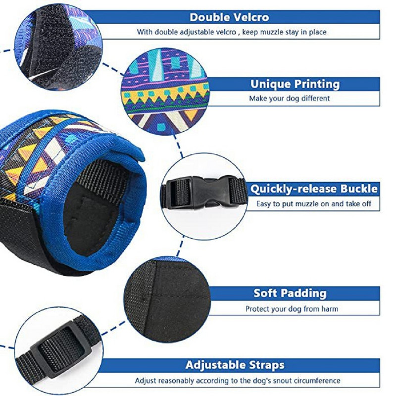 Koera koon väikestele suurtele koertele Reguleeritav võrk, hingav haukumisvastane lemmiklooma suukorv koertele Nailonrihmad Koeratarvikud