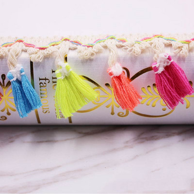 1yard/tétel csipkebojt Szalag pamut bojt szegélyezés rojtok bojt csipke ágynemű varráshoz függöny barkács kiegészítők Dekor