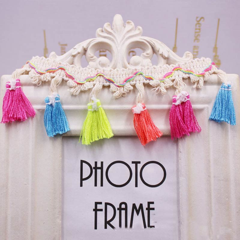 1yard/tétel csipkebojt Szalag pamut bojt szegélyezés rojtok bojt csipke ágynemű varráshoz függöny barkács kiegészítők Dekor