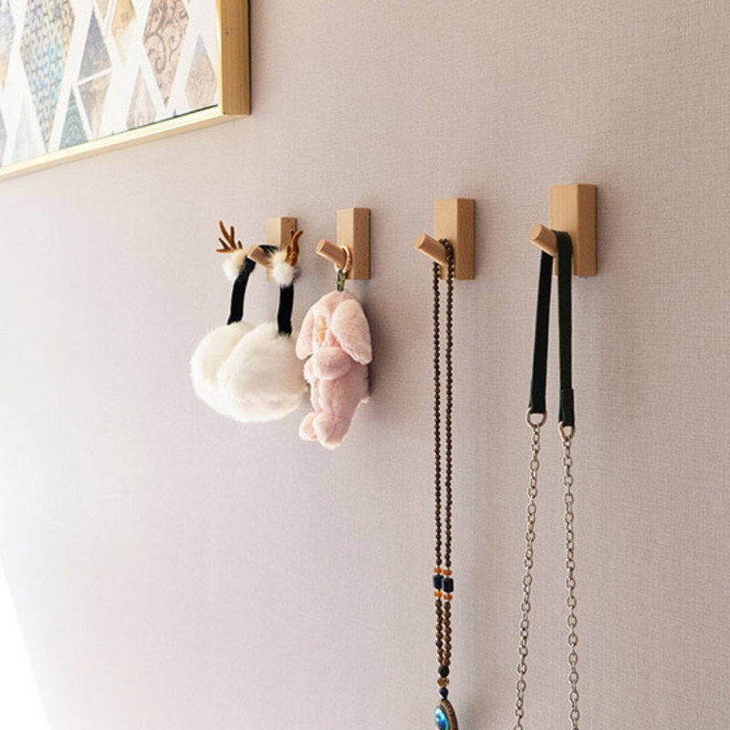 1db fekete diófa akasztó falra szerelhető kabát akasztó dekoratív kulcstartó sapka sál kézitáska tároló fogas fürdőszoba konyhai fogas