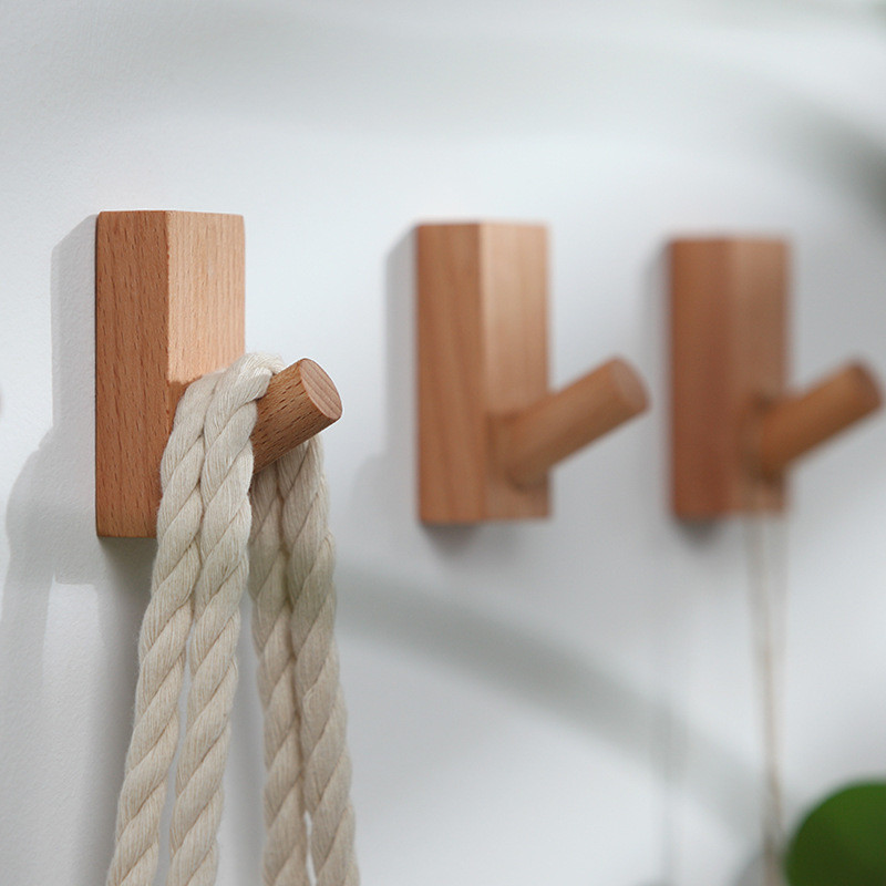 1db fekete diófa akasztó falra szerelhető kabát akasztó dekoratív kulcstartó sapka sál kézitáska tároló fogas fürdőszoba konyhai fogas