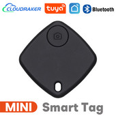 Tuya Mini Smart Tag Bluetooth Ασύρματη ανίχνευση κλειδιού Πορτοφόλι τσάντα αποσκευών Ανιχνευτής κατοικίδιων συναγερμού αμφίδρομης λειτουργίας κατά της απώλειας Εγγραφή τοποθεσίας GPS