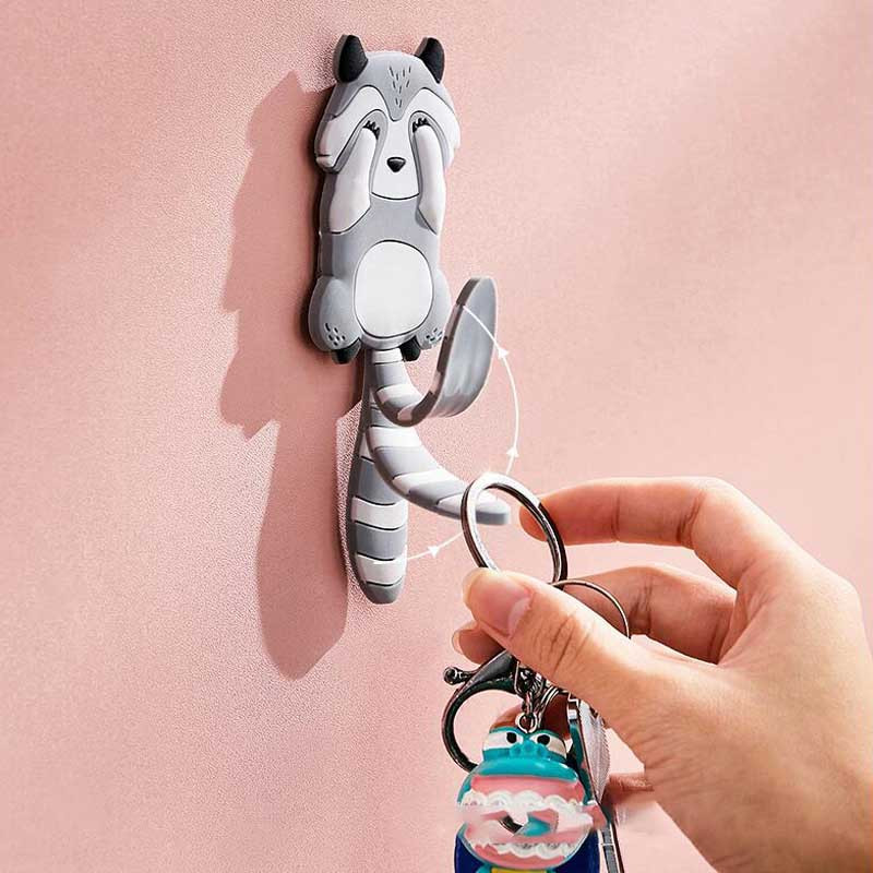 2022 Nova kuka za životinje Zidna tkanina za ključeve Žičana vješalica Ljepljiva kuka Iza vrata Stalak za pohranu torbi Držač kuhinjskih naprava Kuka za ogrtač