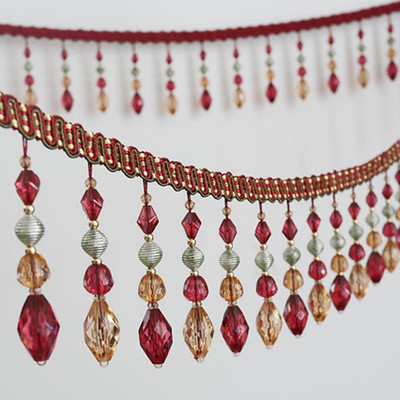 1M krištolinio stiklo karoliukai nėrinių pakraščiai poliesterio juostos kutai užuolaidų apdaila "pasidaryk pats" vestuvių dekoras amatai apmušalų priedai