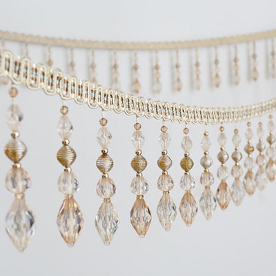 1M krištolinio stiklo karoliukai nėrinių pakraščiai poliesterio juostos kutai užuolaidų apdaila "pasidaryk pats" vestuvių dekoras amatai apmušalų priedai