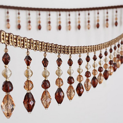 1M krištolinio stiklo karoliukai nėrinių pakraščiai poliesterio juostos kutai užuolaidų apdaila "pasidaryk pats" vestuvių dekoras amatai apmušalų priedai