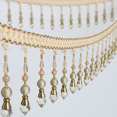 1M krištolinio stiklo karoliukai nėrinių pakraščiai poliesterio juostos kutai užuolaidų apdaila "pasidaryk pats" vestuvių dekoras amatai apmušalų priedai