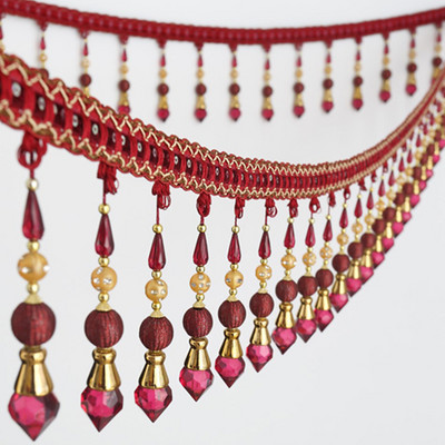 1M krištolinio stiklo karoliukai nėrinių pakraščiai poliesterio juostos kutai užuolaidų apdaila "pasidaryk pats" vestuvių dekoras amatai apmušalų priedai