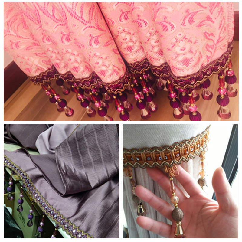 1M krištolinio stiklo karoliukai nėrinių pakraščiai poliesterio juostos kutai užuolaidų apdaila "pasidaryk pats" vestuvių dekoras amatai apmušalų priedai