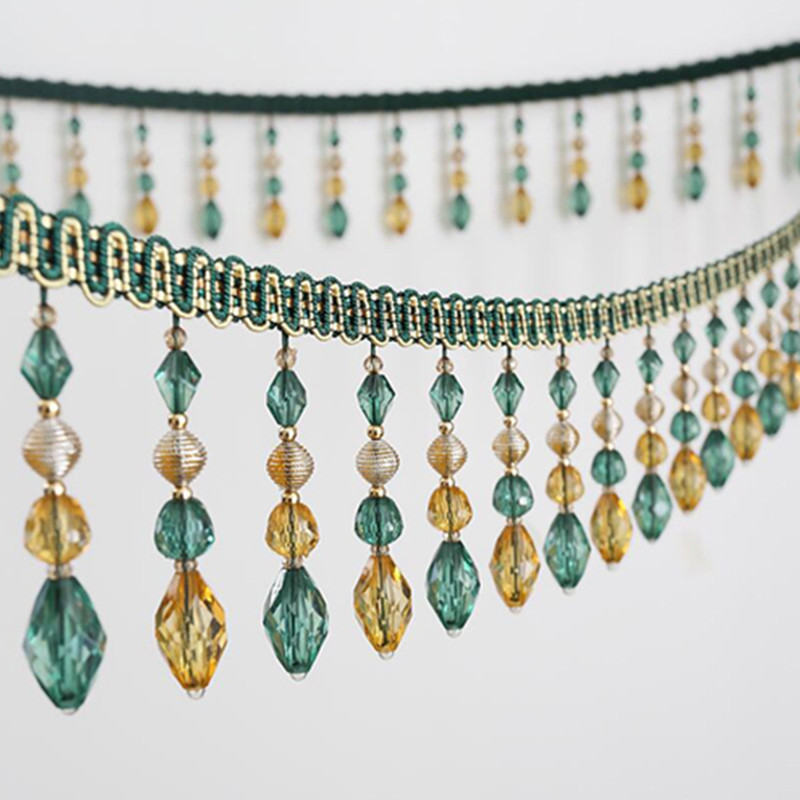 1M krištolinio stiklo karoliukai nėrinių pakraščiai poliesterio juostos kutai užuolaidų apdaila "pasidaryk pats" vestuvių dekoras amatai apmušalų priedai