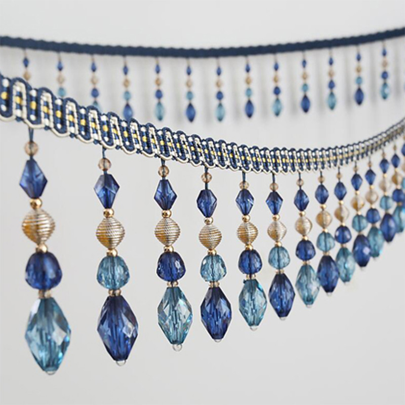 1M krištolinio stiklo karoliukai nėrinių pakraščiai poliesterio juostos kutai užuolaidų apdaila "pasidaryk pats" vestuvių dekoras amatai apmušalų priedai