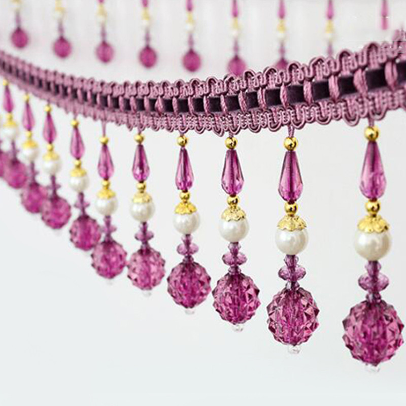 1M krištolinio stiklo karoliukai nėrinių pakraščiai poliesterio juostos kutai užuolaidų apdaila "pasidaryk pats" vestuvių dekoras amatai apmušalų priedai