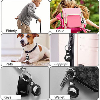 За Apple Airtags Case Accessories Leather Airtags Keychain Protective Shell Pet Anti-lost For Airtag Air Tag Case Llavero