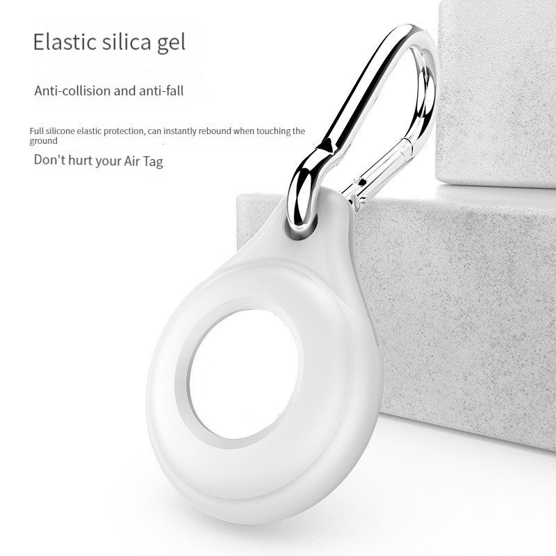 Õhumärgiste jälgimisseadme kate jaoks kaotsiminekuvastane koera jälgija asukoha võtmehoidja Airtag vedel silikoon kaasaskantav võtmehoidja jaoks