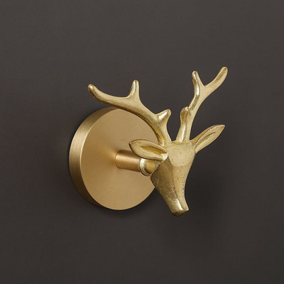 Месингова безперфорационна кука за ключове Поставка Държач Животно Растение Висяща декорация Палто Шапка Поставка за съхранение Баня Кухня Висулка Закачалка