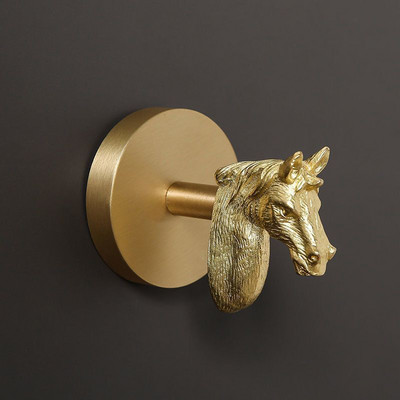 Месингова безперфорационна кука за ключове Поставка Държач Животно Растение Висяща декорация Палто Шапка Поставка за съхранение Баня Кухня Висулка Закачалка