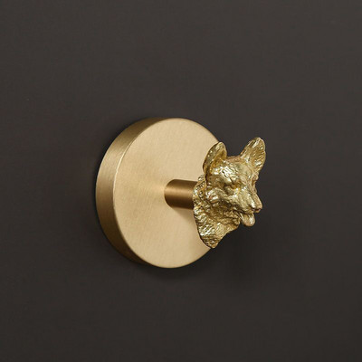 Месингова безперфорационна кука за ключове Поставка Държач Животно Растение Висяща декорация Палто Шапка Поставка за съхранение Баня Кухня Висулка Закачалка