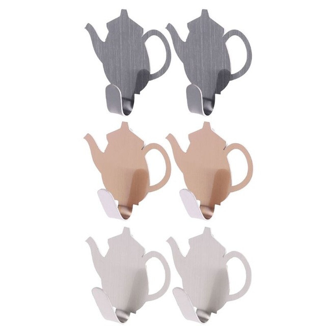 2 τμχ/σετ Κουζίνας Πόρτα τοίχου Κουζίνας Μεταλλική Κρεμάστρα για Κλειδιά Βρετανική Τσαγιέρα Διακοσμητική θήκη ρούχων Εργαλείο ράφι αποθήκευσης