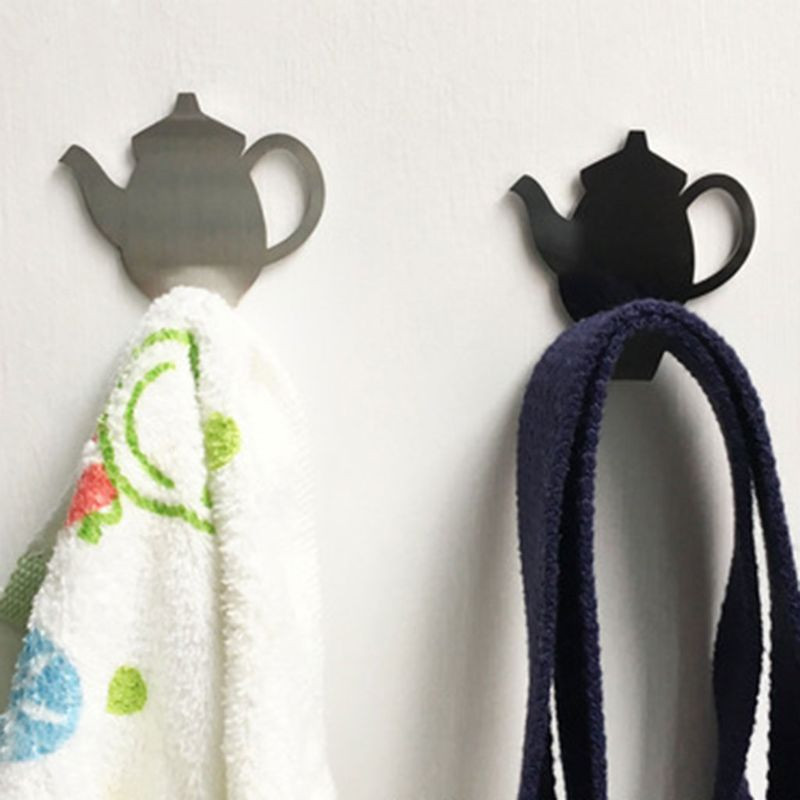 2 τμχ/σετ Κουζίνας Πόρτα τοίχου Κουζίνας Μεταλλική Κρεμάστρα για Κλειδιά Βρετανική Τσαγιέρα Διακοσμητική θήκη ρούχων Εργαλείο ράφι αποθήκευσης