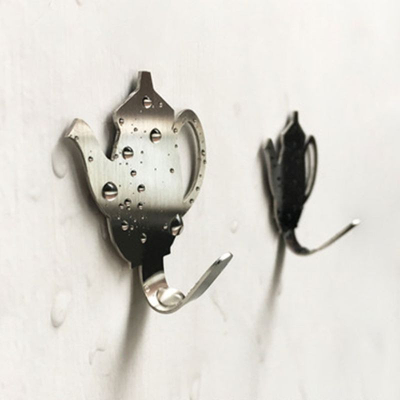 2 τμχ/σετ Κουζίνας Πόρτα τοίχου Κουζίνας Μεταλλική Κρεμάστρα για Κλειδιά Βρετανική Τσαγιέρα Διακοσμητική θήκη ρούχων Εργαλείο ράφι αποθήκευσης