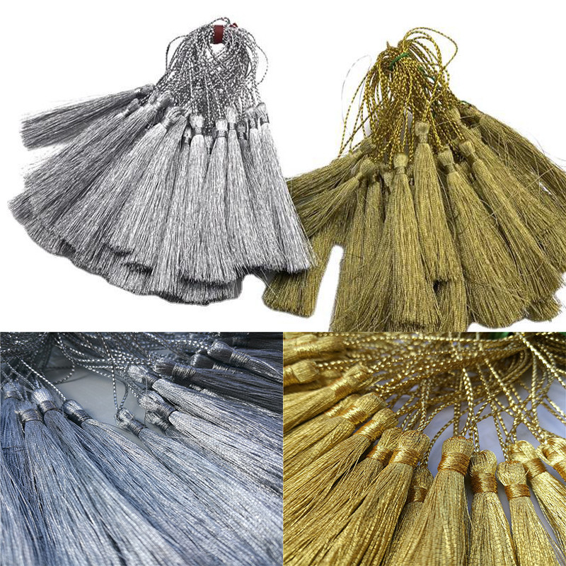 32 τμχ 13 εκ. Χρυσό/Ασημί κλειδί Φούντα κρόσσια Μεταξωτή κλωστή Κρεμαστό Φούντες Διακοσμητικά για κοσμήματα DIY κάρτα Κουρτίνες Ρούχα Γάμου