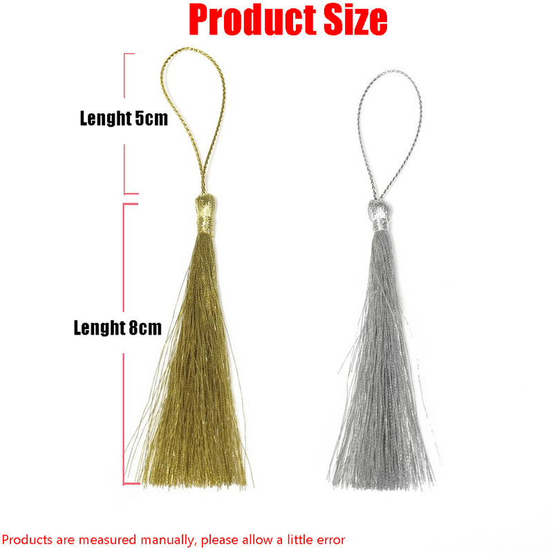 32 τμχ 13 εκ. Χρυσό/Ασημί κλειδί Φούντα κρόσσια Μεταξωτή κλωστή Κρεμαστό Φούντες Διακοσμητικά για κοσμήματα DIY κάρτα Κουρτίνες Ρούχα Γάμου