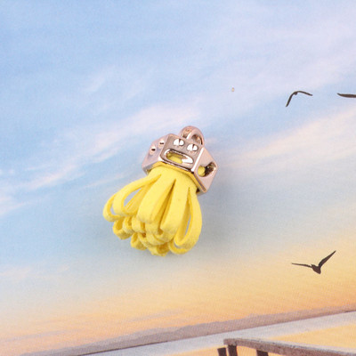 10 τεμ/λοτέ 25 χιλιοστών Χρυσό καπάκι χρώματος καστόρι δερμάτινη φούντα για μπρελόκ Ιμάντες κινητού τηλεφώνου Κοσμήματα Καλοκαιρινό κρεμαστό DIY Γούρια Finding