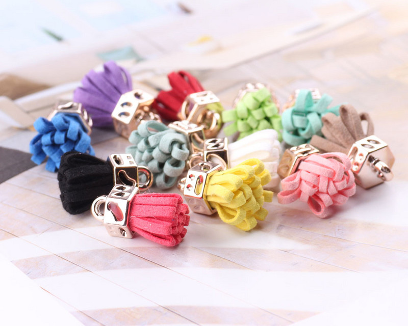 10 τεμ/λοτέ 25 χιλιοστών Χρυσό καπάκι χρώματος καστόρι δερμάτινη φούντα για μπρελόκ Ιμάντες κινητού τηλεφώνου Κοσμήματα Καλοκαιρινό κρεμαστό DIY Γούρια Finding