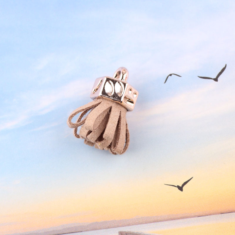 10 τεμ/λοτέ 25 χιλιοστών Χρυσό καπάκι χρώματος καστόρι δερμάτινη φούντα για μπρελόκ Ιμάντες κινητού τηλεφώνου Κοσμήματα Καλοκαιρινό κρεμαστό DIY Γούρια Finding