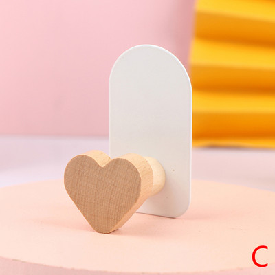 Nordic Wood Sieninė Dekoratyvinė kabykla Kabliukai Nepramušami Už durų Drabužiai Paltai Krepšiai Raktai Laikiklis Kabliukas Vonios bokštas Kabliukas