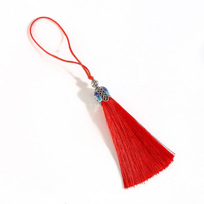 16+7 cm zīda pušķis, piekarināms virves bārkstis, 1 gab