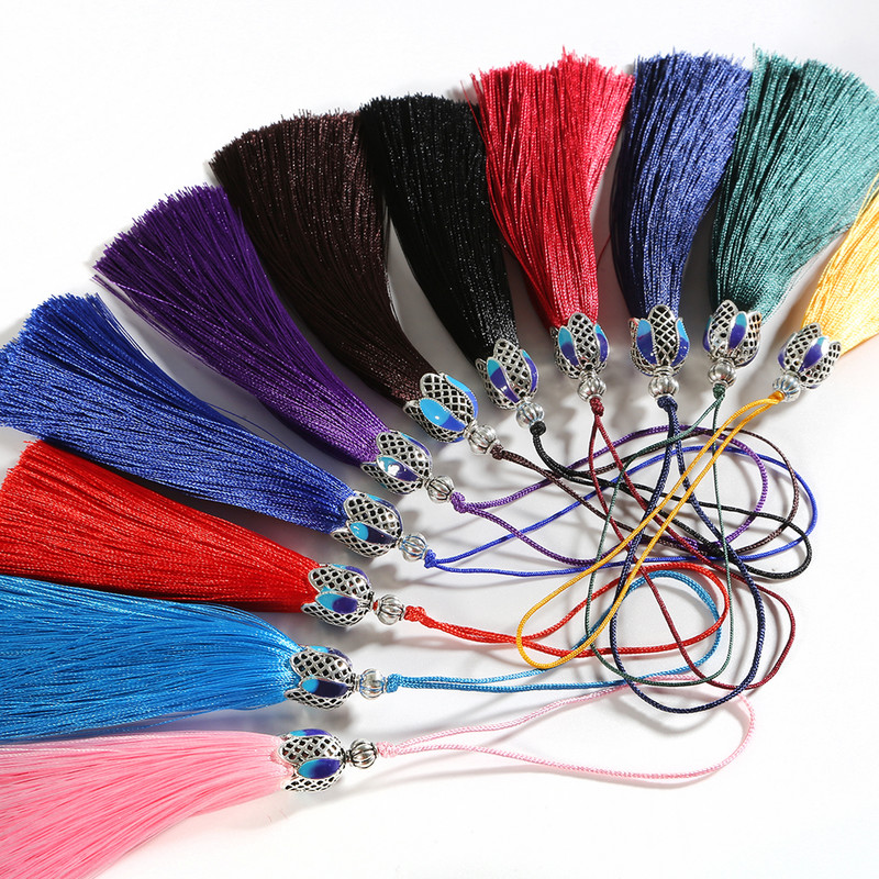 16+7 cm zīda pušķis, piekarināms virves bārkstis, 1 gab