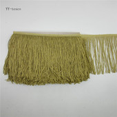 YY-tesco 1 Yards πλάτος 15 εκ. Χρυσό Δαντελένιο τελείωμα με φούντα Κούρεμα με κρόσσια για Latin φόρεμα Ρούχα Σκηνής Αξεσουάρ Κορδέλα δαντέλας