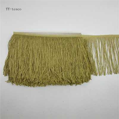 YY-tesco 1 Yards πλάτος 15 εκ. Χρυσό Δαντελένιο τελείωμα με φούντα Κούρεμα με κρόσσια για Latin φόρεμα Ρούχα Σκηνής Αξεσουάρ Κορδέλα δαντέλας