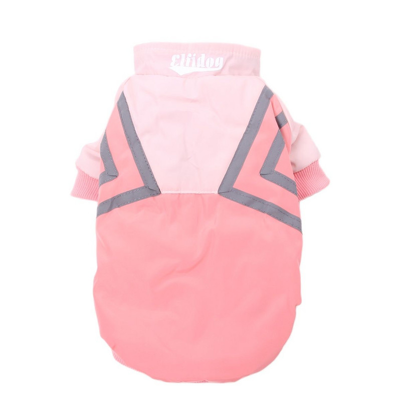 Uus talvekoerte jope veekindel ja peegeldav triibuline disain lemmiklooma kutsika kapuutsiga komplekt
