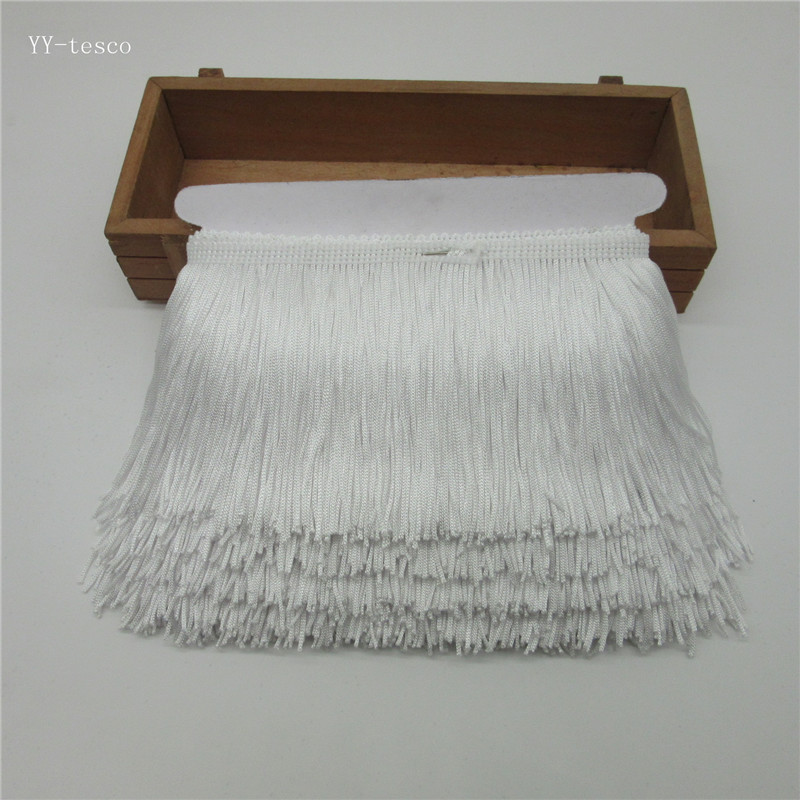 χονδρική 1 Γιάρδες Φούντα κρόσσια Δαντέλα Λατινικό Φόρεμα Μακραμέ Σάμπα Χορού Ρούχα Δαντέλα Πολυεστέρα Μονή μπάντα πλάτους 10cm