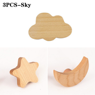 3/1 DB új dekoratív horog fa fali horog csillag kulcstartó modern kreatív kabát akasztós fogas fali fogas táska horog akasztós ajtó fogantyú