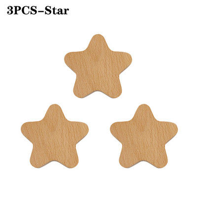 3/1 DB új dekoratív horog fa fali horog csillag kulcstartó modern kreatív kabát akasztós fogas fali fogas táska horog akasztós ajtó fogantyú