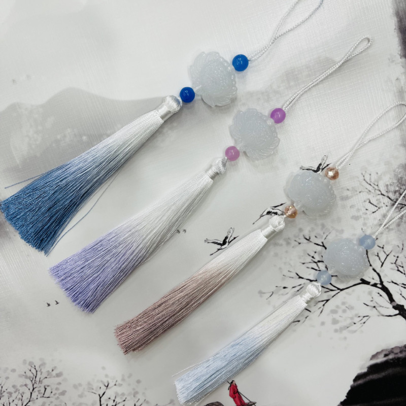 1 gab. Piekarināma Virve Zīds DIY Pušķis Bārkstis Ķīniešu stila Āķi Kulonu Rotaslietas Šūšanas Aizkaru Izejmateriāli Aksesuāri