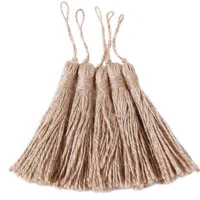 5 τμχ Φούντες από γιούτα για χειροτεχνίες Φυσικό σχοινί φούντα κουρτίνα από κάνναβη DIY Διακοσμήσεις για πάρτι για το σπίτι