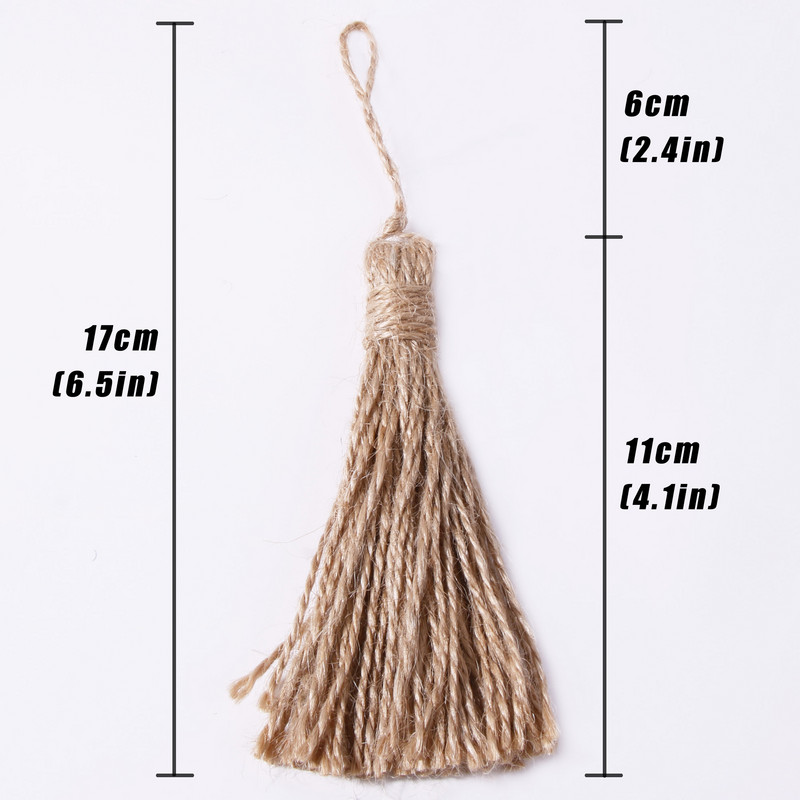 5 τμχ Φούντες από γιούτα για χειροτεχνίες Φυσικό σχοινί φούντα κουρτίνα από κάνναβη DIY Διακοσμήσεις για πάρτι για το σπίτι