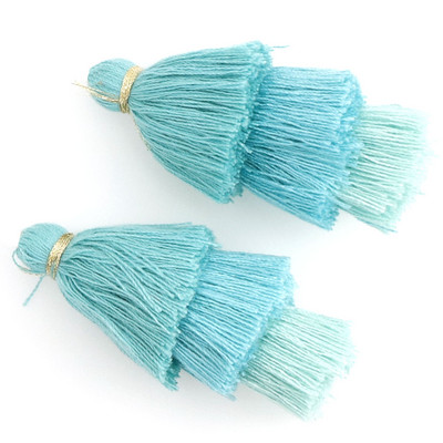 2gab/partija 65mm garš 3 slāņains kokvilnas zīda pušķis rotaslietu izgatavošanai DIY Amatniecība Auskari Atslēgu piekariņi Apģērbi Šūšanas Dekora piederumi