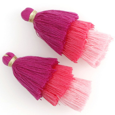 2gab/partija 65mm garš 3 slāņains kokvilnas zīda pušķis rotaslietu izgatavošanai DIY Amatniecība Auskari Atslēgu piekariņi Apģērbi Šūšanas Dekora piederumi