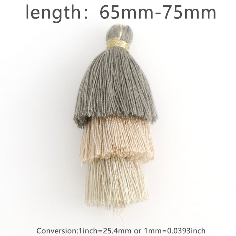 2gab/partija 65mm garš 3 slāņains kokvilnas zīda pušķis rotaslietu izgatavošanai DIY Amatniecība Auskari Atslēgu piekariņi Apģērbi Šūšanas Dekora piederumi