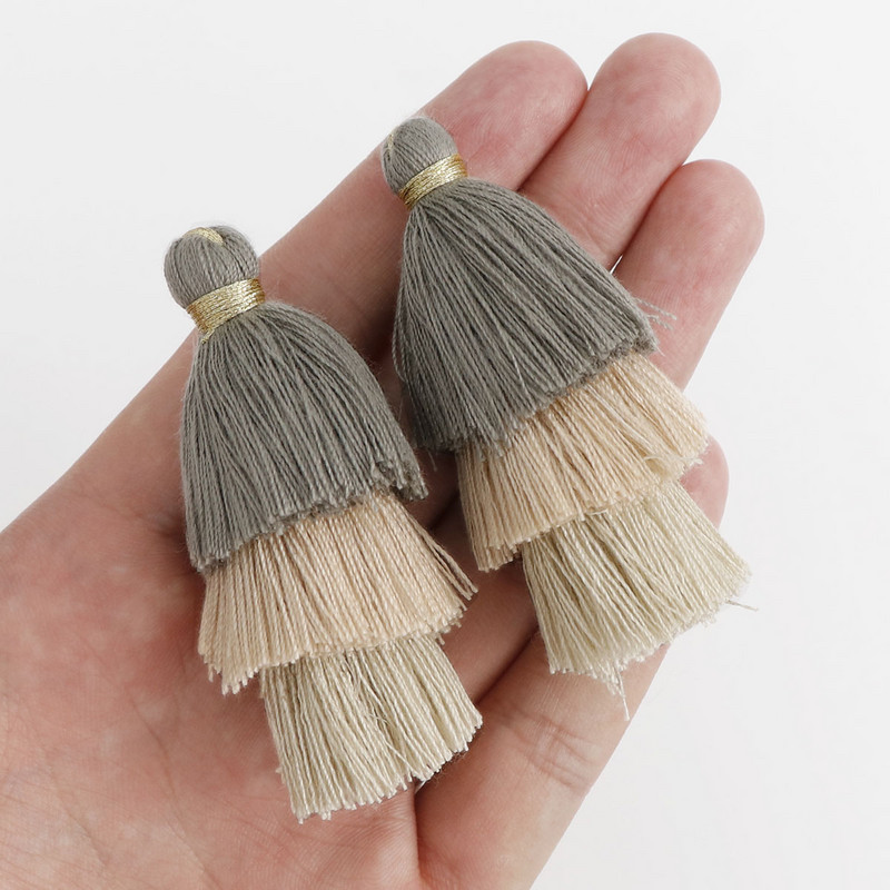 2gab/partija 65mm garš 3 slāņains kokvilnas zīda pušķis rotaslietu izgatavošanai DIY Amatniecība Auskari Atslēgu piekariņi Apģērbi Šūšanas Dekora piederumi