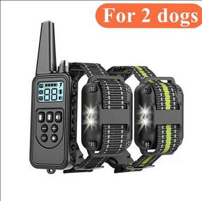 800 m-es kutyakiképző nyakörv távirányító vízálló elektromos újratölthető vibrációs hangjelzés, minden mérethez