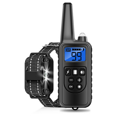 800 m-es kutyakiképző nyakörv távirányító vízálló elektromos újratölthető vibrációs hangjelzés, minden mérethez