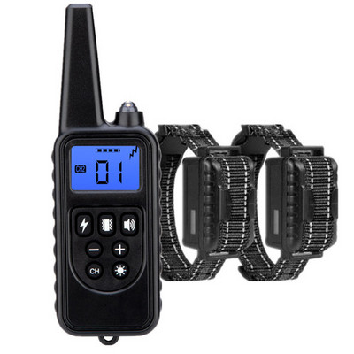 800 m-es kutyakiképző nyakörv távirányító vízálló elektromos újratölthető vibrációs hangjelzés, minden mérethez