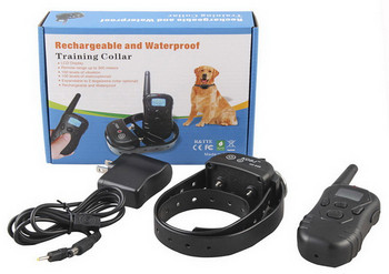 Акумулаторен водоустойчив електронен нашийник за обучение на кучета против лаене с 1 нашийник 300g34e