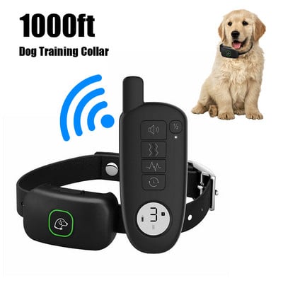 1000 Ft Waterproof Dogs Training Collar LCD Display Extra Wide Remote Range Rechargeable Electric Dog Trainer Shock Collars